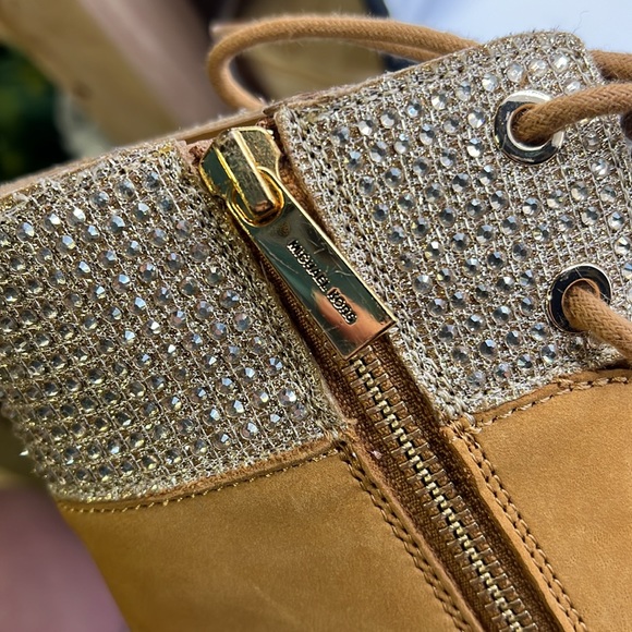 NWOT Michael Michael Kors Alistair Combat Lace Up Leather Jewel Boots Womens 9.5 - Picture 13 of 13